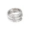 Adornia Silver Plated Snake Double Wrap Ring In Silver
