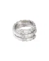 Adornia Silver Plated Snake Double Wrap Ring