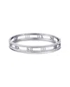 Adornia Silver Plated Stainless Steel Cz Tarnish-resistant Roman Numerals Bangle Bracelet In Silver