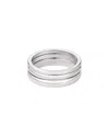 Adornia Silver Plated Stainless Steel Tarnish-resistant Stacking Band Ring Set In Metallic