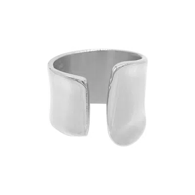 Adornia Silver Plated Tall Open Band Ring