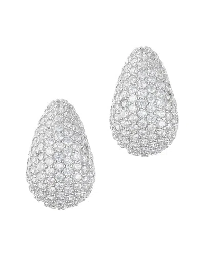 Adornia Silver Plated Teardrop Pave Earrings In Metallic