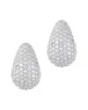Adornia Silver Plated Teardrop Pave Earrings
