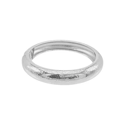 ADORNIA SILVER PLATED TEXTURIZED BANGLE