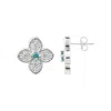 Adornia Silver Plated Turquoise Flower Earrings In Silver,blue