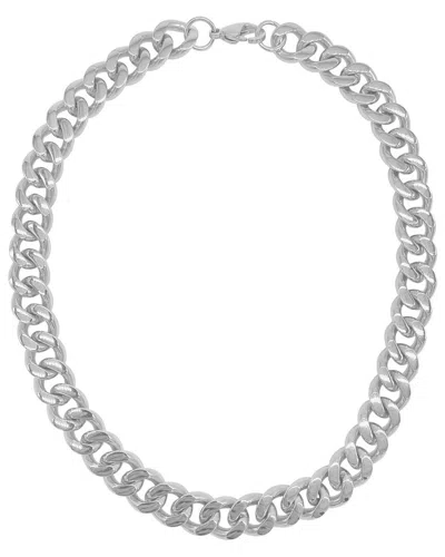 ADORNIA ADORNIA SILVER PLATED WIDE CURB CHAIN NECKLACE