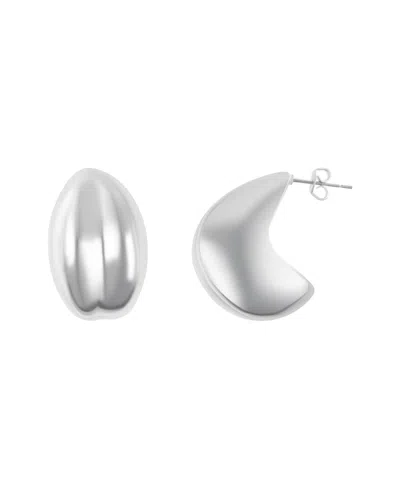 Adornia Silver Plated Puff Hoop Earrings