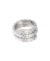 Adornia Silver Plated Snake Double Wrap Ring In Metallic
