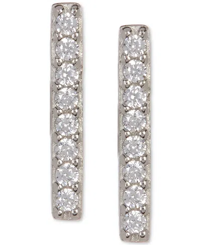 ADORNIA SILVER-TONE CRYSTAL BAR STUD EARRINGS