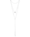Adornia Silver-tone Freshwater Pearl (3mm) Lariat Layered Necklace, 16" + 2" Extender In Silver