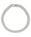 Adornia Silver-tone Plated Crystal Thick Cuban Curb Chain Necklace In Silver