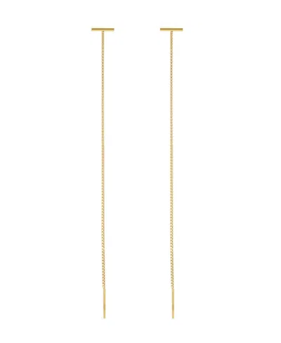 Adornia Silver-plated Stainless Steel Nickel Free Threader Earrings In Gold
