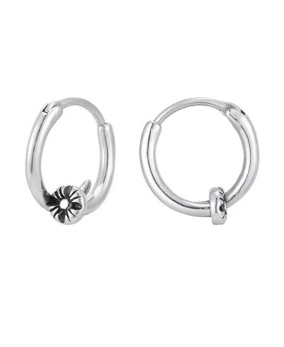 Adornia Silver-tone Nail Hoops