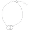 Adornia Silver Plated Adjustable Pave Cz Rings Bracelet In Silver