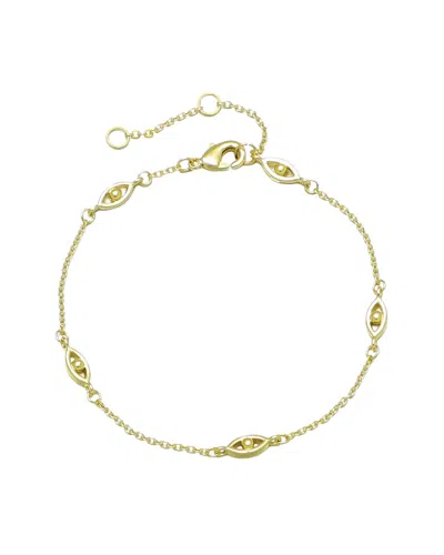 Adornia 14k Gold Plated Evil Eye Station Bracelet