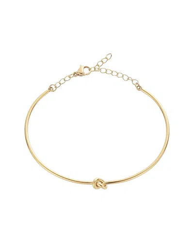 Adornia Tarnish Resistant 18k Gold Plated Knot Cuff Adjustable Chain Bracelet