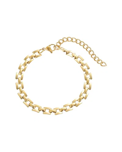 Adornia Tarnish Resistant 18k Gold Plated Grid Chain Bracelet