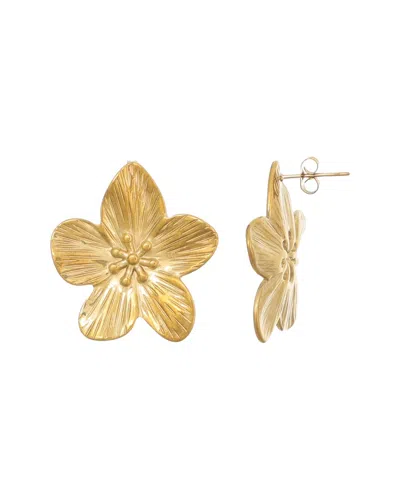 Adornia Tarnish Resistant 18k Gold Plated Statement Flower Studs