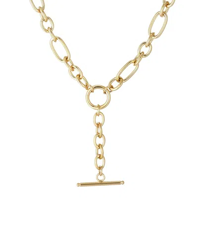 Adornia Tarnish Resistant 18k Gold Plated Mixed Link Y-necklace