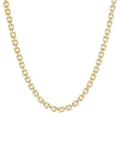 Adornia Tarnish Resistant 18k Gold Plated Grid Chain Necklace