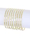 Adornia Gold Plated 9-piece Thin Bangle Set In Gold