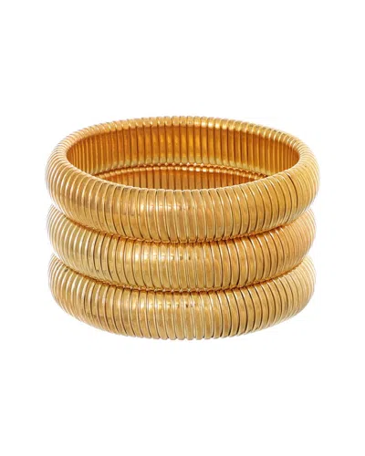 Adornia Gold Plated Set Of 3 Coil Stretch Bracelets