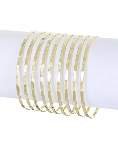 Adornia Gold Plated 9-piece Thin Bangle Set