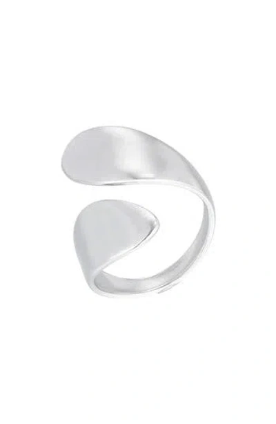 Adornia Stainless Steel Bypass Ring In Silver