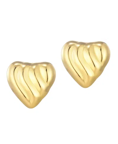 Adornia Stainless Steel Heart Statement Stud Earrings In Gold