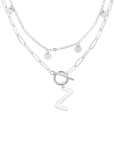 Adornia Stainless Steel Initial Necklace In Metallic