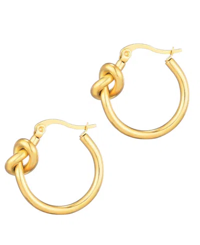 Adornia Stainless Steel Knot Hoop Earrings In Gold