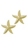 Adornia Gold Plated Oversized Shell Stud Earrings In Gold