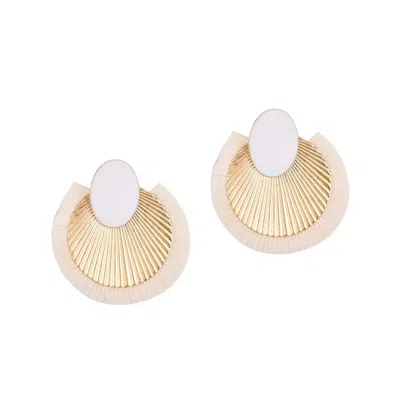 Adornia Statement Mixed Material Darla Earrings In White