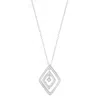Adornia Sterling Silver Plated Adjustable Cz Concentric Diamond Necklace In Silver