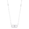 Adornia Sterling Silver Plated Adjustable Cz Dancing Stone Necklace In Silver