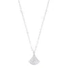 Adornia Sterling Silver Plated Pave Cz Leaf Pendant Necklace In Silver