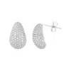 Adornia Sterling Silver Plated Teardrop Pave Earrings In Silver