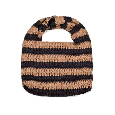 Adornia Striped Raffia Hobo Bag In Multi