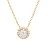 Adornia Swarovski Crystal Halo Necklace Gold In Yellow