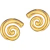 Adornia Tarnish Resistant 18k Gold Plated Swirl Statement Stud Earrings In Gold