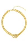Adornia Tarnish Knot Collar Necklace In Gold