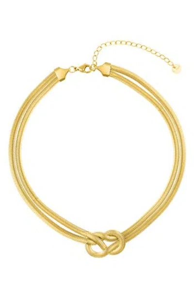 Adornia Tarnish Knot Collar Necklace In Gold