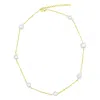 Adornia Tarnish Resistant 14k Gold-plated Adjustable Station Cultured Freshwater Pearl Necklace In Silver