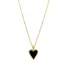 Adornia Tarnish Resistant 14k Gold Plated Black Heart Necklace In Black
