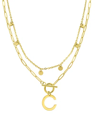 Adornia Initial Pendant Layered Chain Necklace In Gold-c