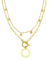 Adornia Tarnish Resistant 14k Gold-plated Confetti And Paperclip Layered Initial Toggle Necklace In Gold- O
