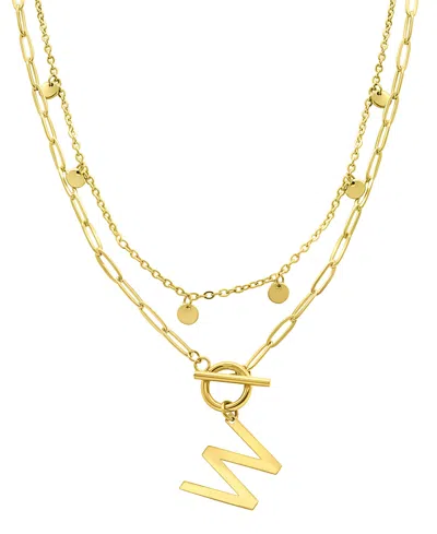 Adornia Initial Pendant Layered Chain Necklace In Gold-w