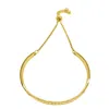Adornia Tarnish Resistant 14k Gold Plated Curved Bar Slider Bracelet In Yellow