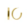 Adornia Tarnish Resistant 14k Gold Plated Flat Hoops In Gold