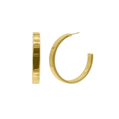 Adornia Tarnish Resistant 14k Gold Plated Flat Hoops